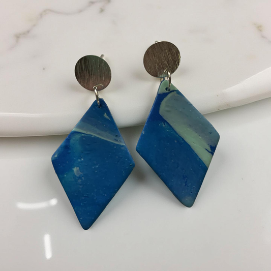 Blue Swirl Dangle Earrings