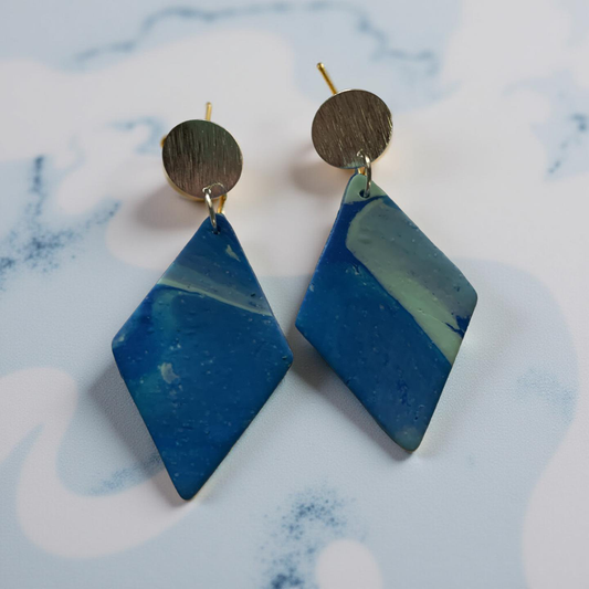 Blue Swirl Dangle Earrings